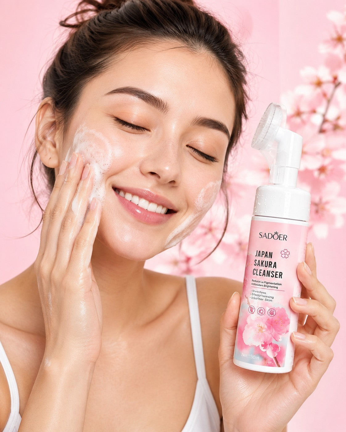 Espuma Limpiadora Facial Con Cepillo Exfoliante Sadoer
