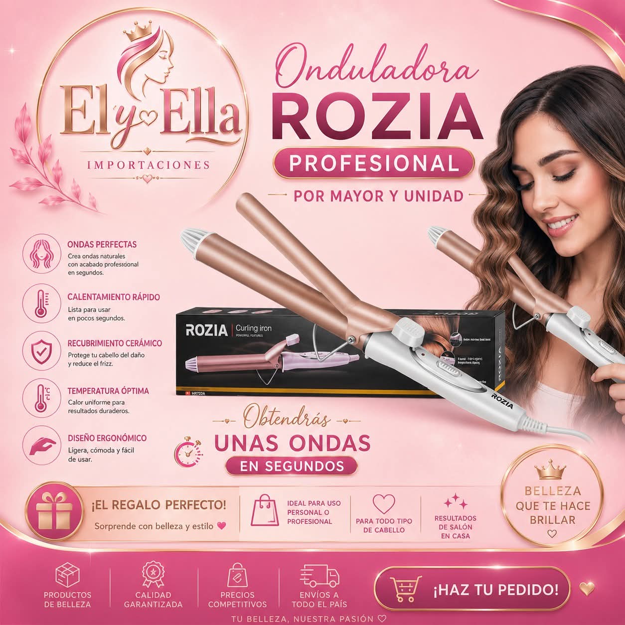 RIZADOR DE CABELLO HR721 ONDULADOR ROZIA